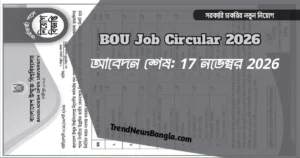 সরকারি চাকরির সুযোগ! বাংলাদেশ উন্মুক্ত বিশ্ববিদ্যালয় নিয়োগ , বিস্তারিত