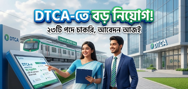 ঢাকা পরিবহন সমন্বয় কর্তৃপক্ষ (DTCA) নিয়োগ বিজ্ঞপ্তি ২০২৬: ২৩টি পদে বিশাল সুযোগ