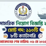 বাংলাদেশ নৌবাহিনী বেসামরিক নিয়োগ বিজ্ঞপ্তি ২০২৬ – ১১০ পদে নতুন নিয়োগ