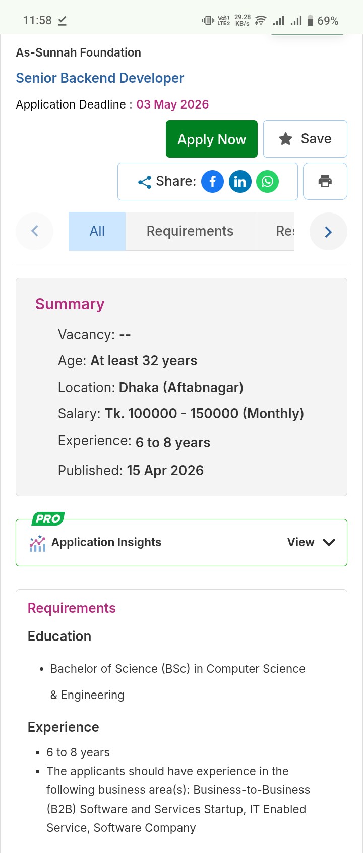 আস-সুন্নাহ ফাউন্ডেশনে সিনিয়র ব্যাকএন্ড ডেভেলপার নিয়োগ বিজ্ঞপ্তি 
