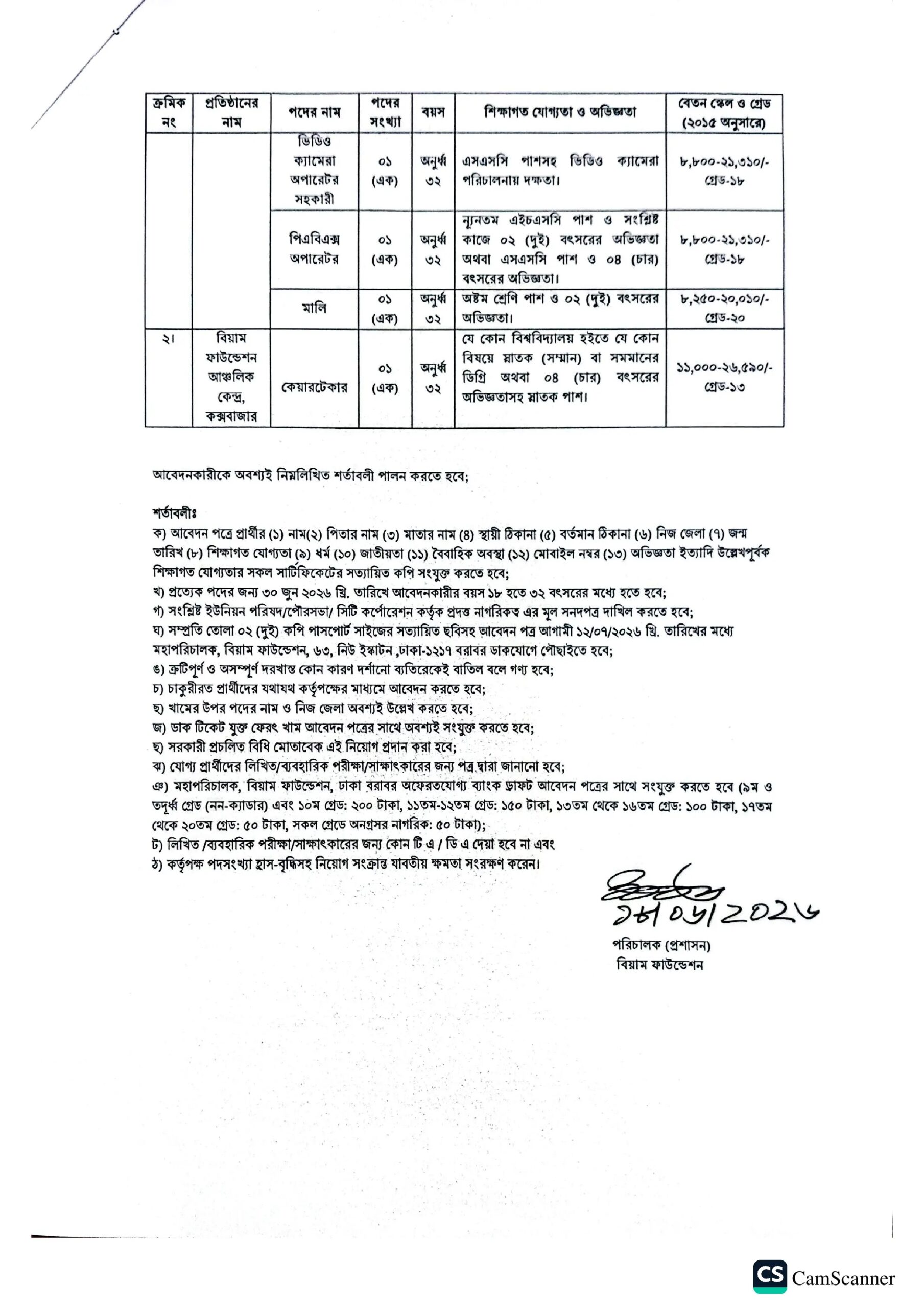 BIAM Foundation Job Circular 2026 image